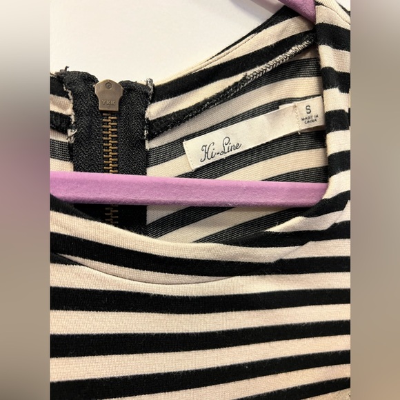 Hi-Line Madewell Women's Sleeveless White Black Striped A-Line Dress Size S - Picture 3 of 3